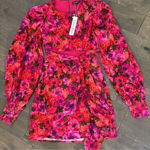 For Love And Lemons Pink Floral Dress